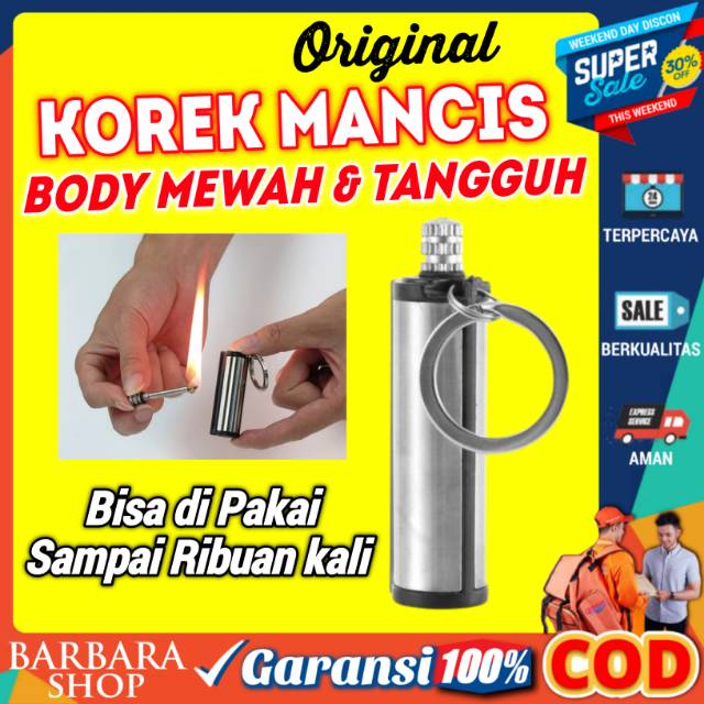 Korek Mancis Aluminium Pemantik api Gantungan Kunci Korek Api Botol Bulat Waterproof