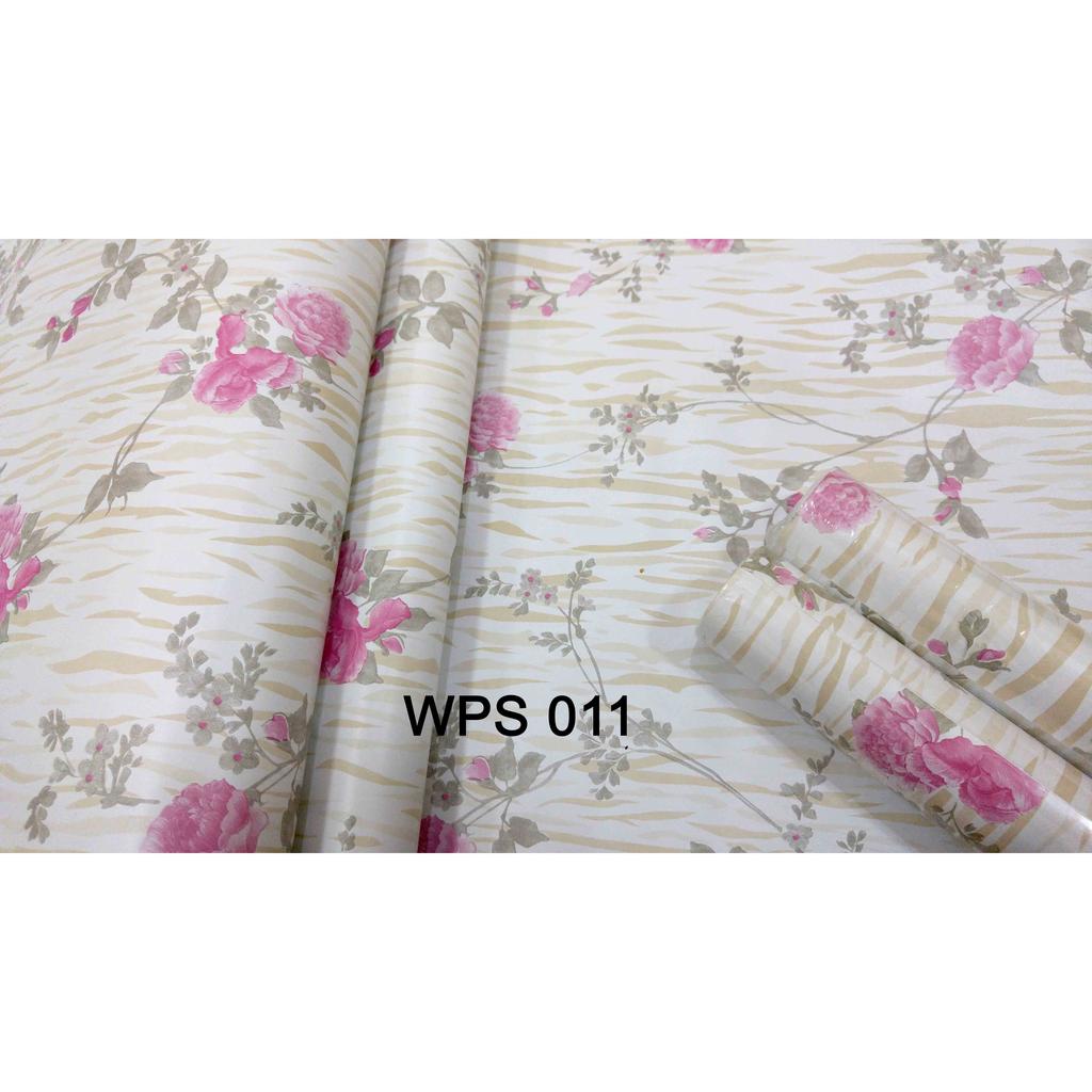 METH WALLPAPER WPS011 PINK FLOWER N GOLDEN MOTIF WALPAPER 