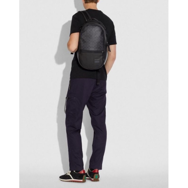 Coach Backpack Pacer Signature Canvas Patch (C87988)