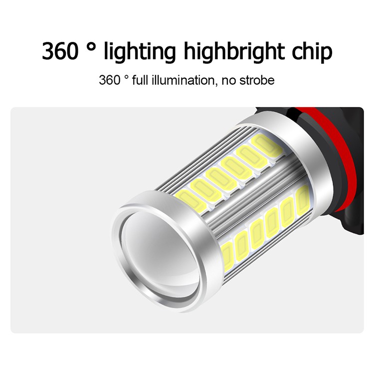 1Pcs 33LED H4 H7 H8 H9 H16 9005 HB3 9006 HB4 P13W 33SMD H11 Lampu Kabut LED Bohlam Mobil 6000K 5730 LED Chip Auto Parts