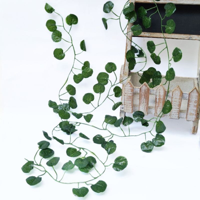 AL92 Daun Rambat 2m Anggur Lotus Sri Gading Peperomia Semangka Artificial Wedding Leaf