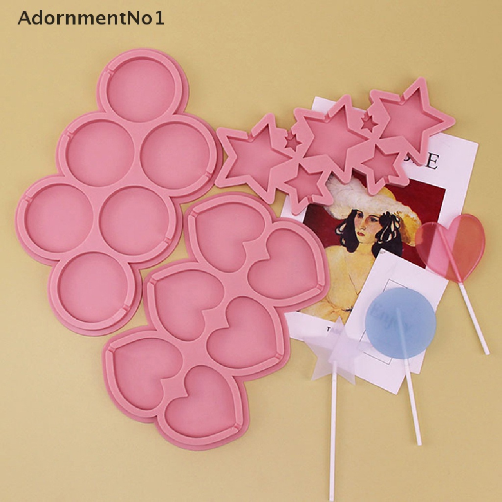 [AdornmentNo1] Silicone Lollipop Mold and Sticks Round Heart Star Shape Cake Decorating Tool [new]