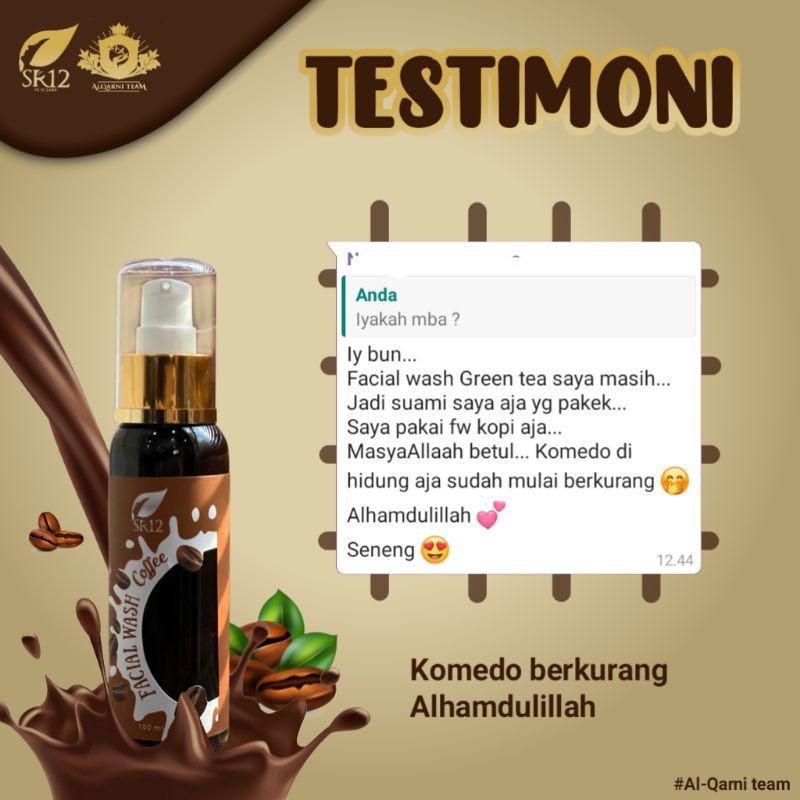 FACIAL WASH COFFEE SR12 TERBAIK.! SABUN KOPI PENCERAH WAJAH  BPOM