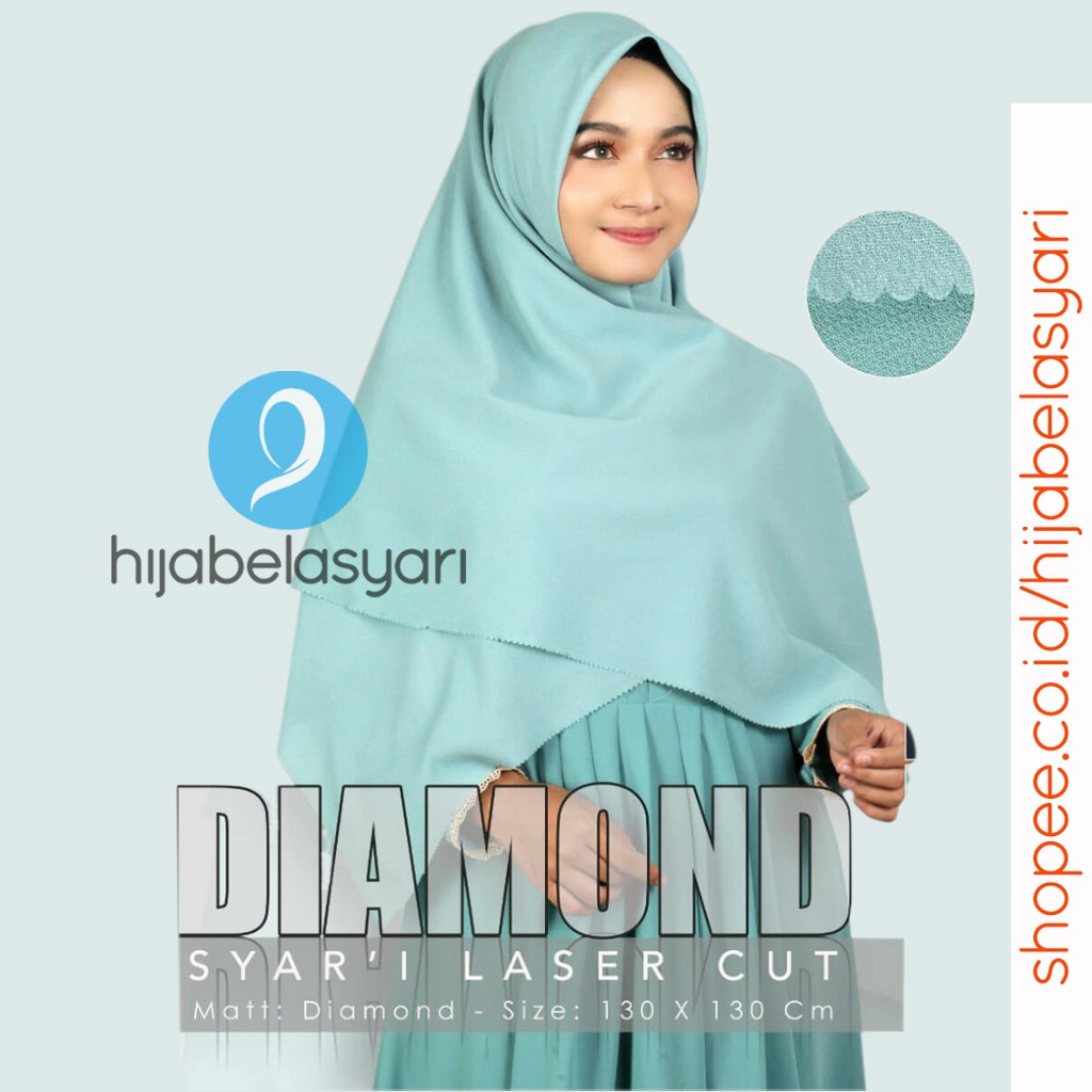  Jilbab  Laser cut Hijab Segi Empat Syari Diamond Lasercut 