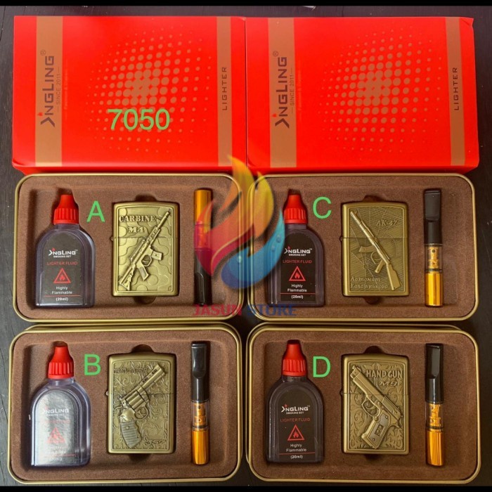 korek api Zippo set minyak kode 7050