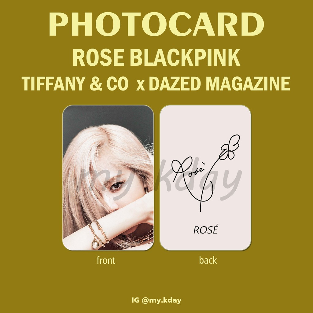 PC-0674, Unofficial Photocard Rose Blackpink Tiffany & Co x Dazed Magazine 2 sisi