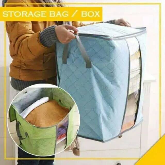 Storage bag /box Organizer Baju Tegak Storage bamboo box