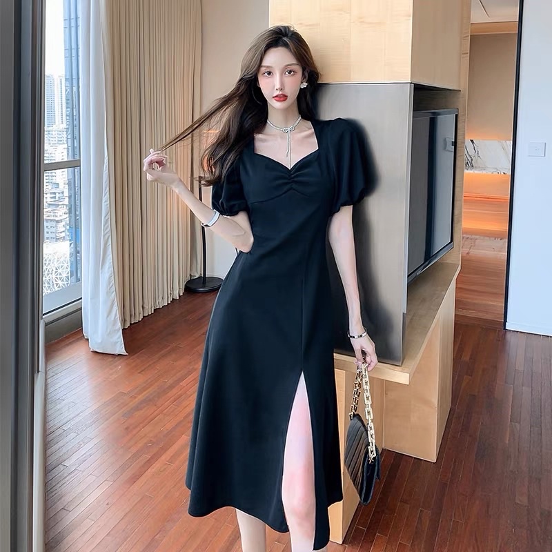 (S - XL)Lmb KOREAN LONG MIDI SLIT DRESS ELEGANCE