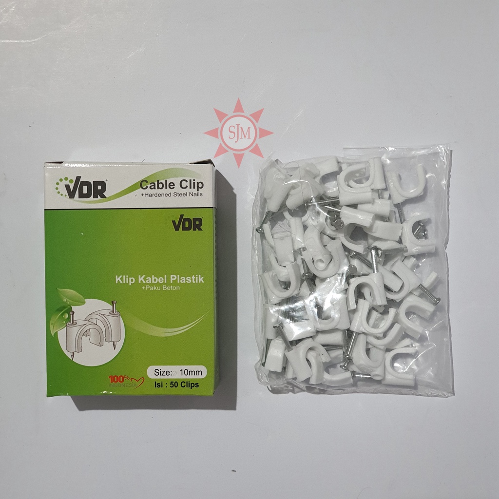 Klem Kabel Klip Kabel Plastik Paku Beton 10mm VDR