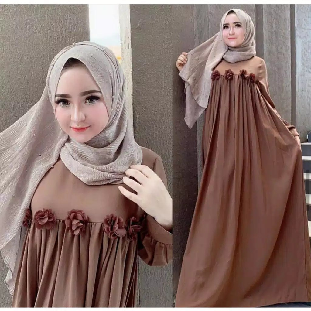 NAJWA DRESS - FLOTTILICIOUS / BAJU MUSLIM / BAJU MURAH / GAMIS MURAH / GRSOIR BAJU ONLINE