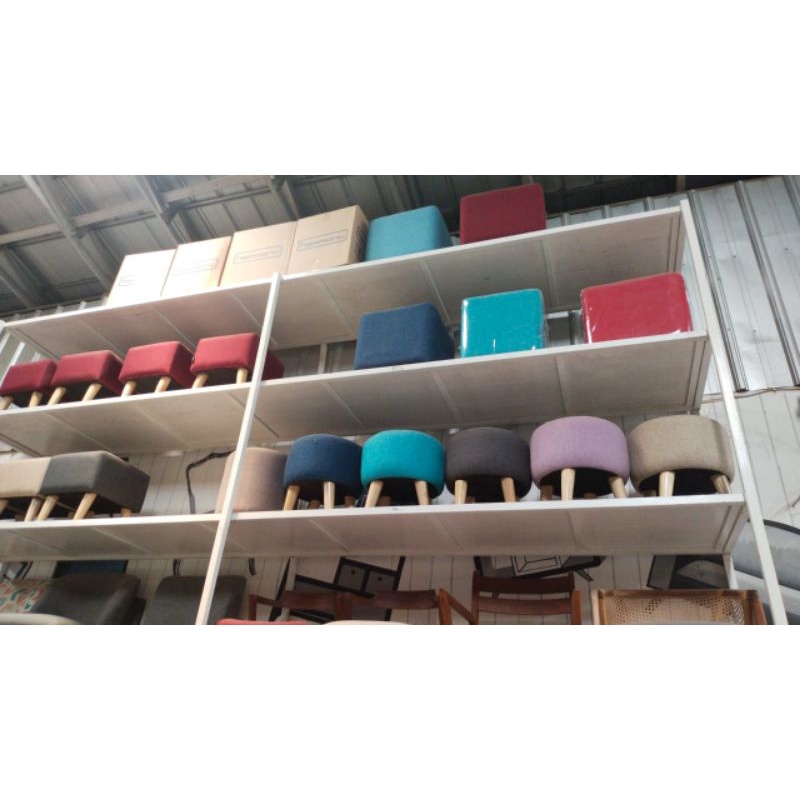 Sofa puff berbagi bentuk rangka jati belanda