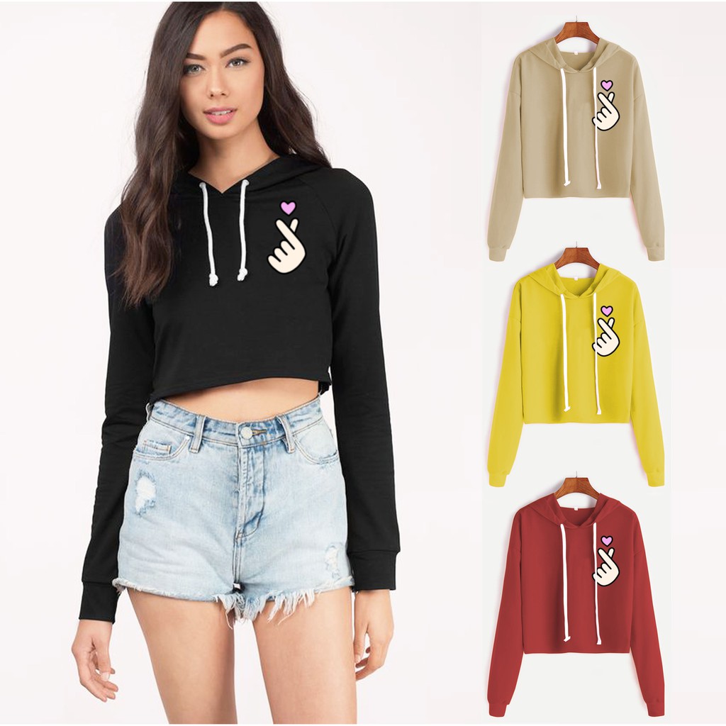 Bess - Sweater Hoodie Crop Murah / Sweater Hoodie Crop FINGER LOVE