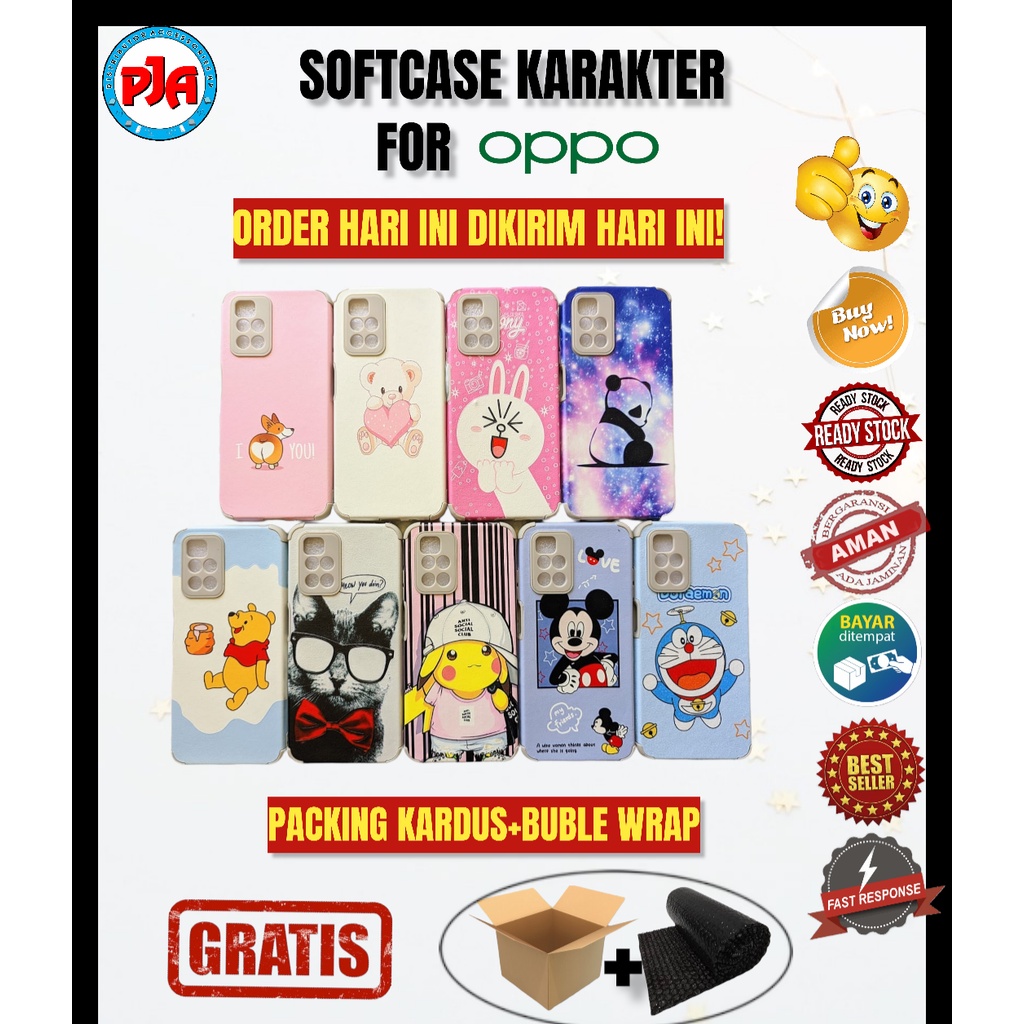 Case Softcase Casing TPU OPPO A1K A15 A16 Reno 6 4G Karakter