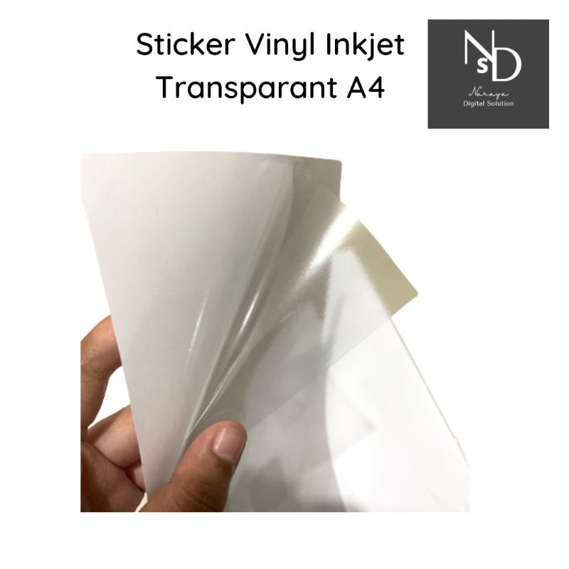 

Sticker Vinyl Inkjet A4 stiker label Transparan A4 - Pack isi 20lmbr
