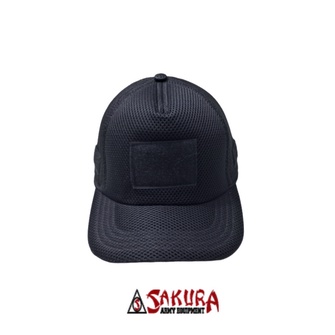 Topi Tactical Rekat Jaring Hitam