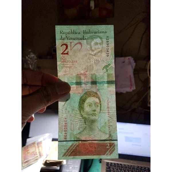 UANG ASING VENEZUELA 2 BOLIVARES UNC