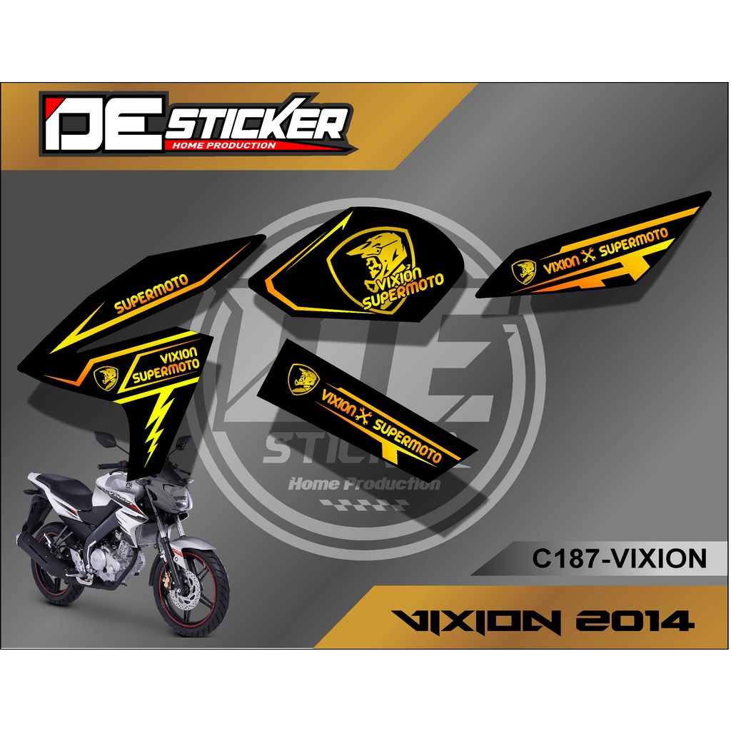 Supermoto Striping stiker Motor VIXION 2014 (C187) stiker Motor sticker Variasi Racing Semi Full Ker