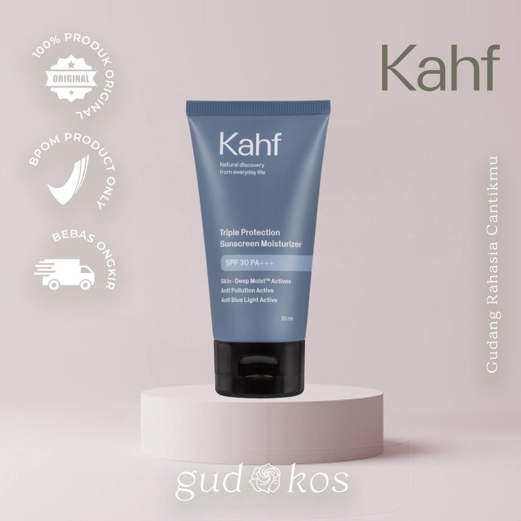 KAHF Triple Protection Sunscreen Moisturizer SPF / Tabir Surya Sunblock Pria