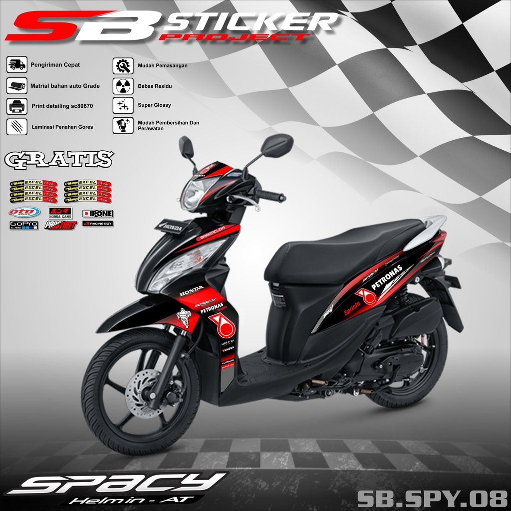 STRIPING SPACY 2011-2018 - STRIPING HOLOGRAM HONDA SPACY 2011-2018 PETRONAS