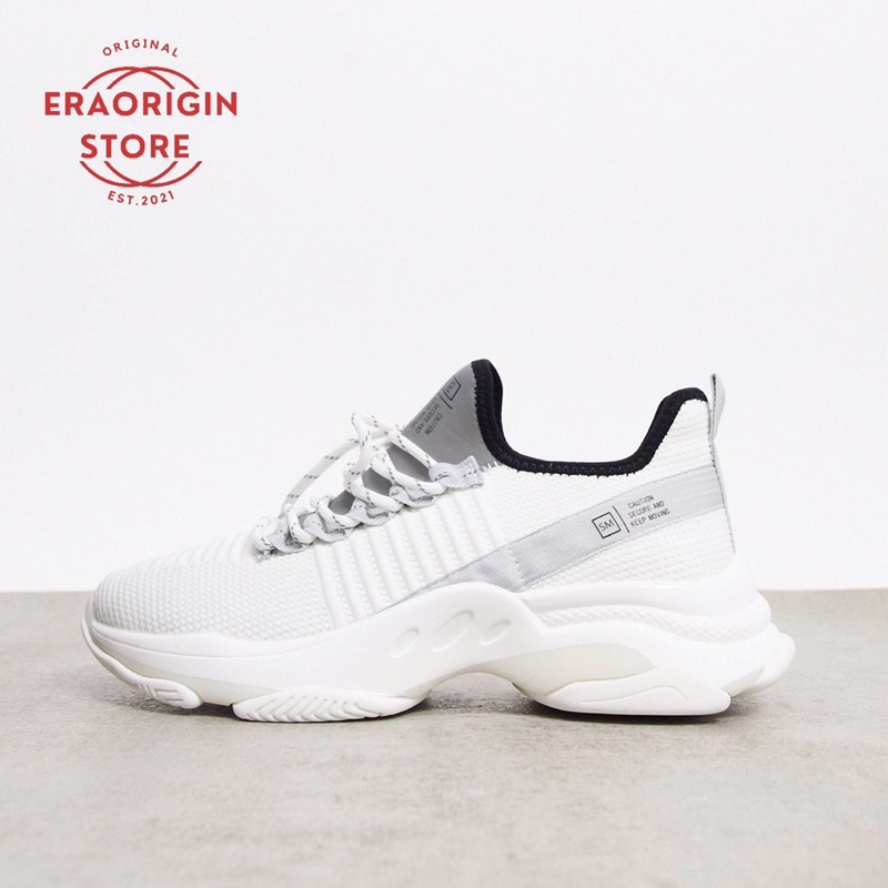 Sneakers Pria Steve Madden Mac White Silver Original