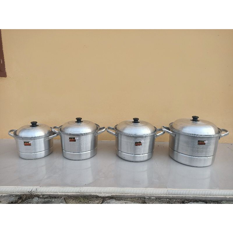 PANCI LANGSENG DANDANG KUKUS STEAMER ALUMUNIUM / panci serbaguna almunium 22 cm eagle deluxe