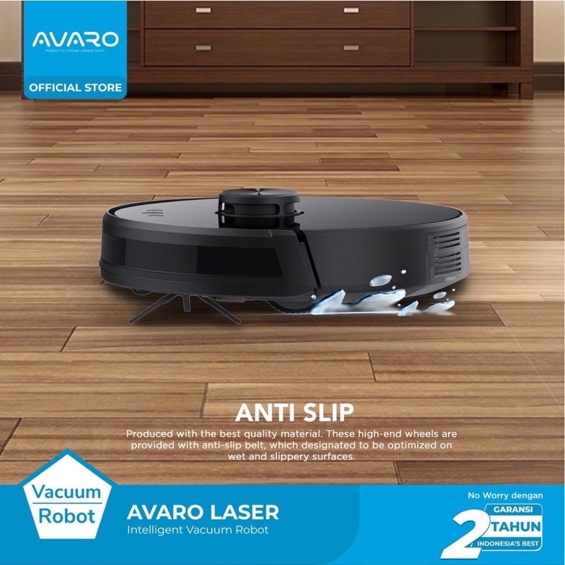 Robot Vacuum Cleaner Avaro LASER 2in1 Vacum &amp; Mopping Anti Bump &amp; Fall sapu pell otomatis untuk rumah ruang tamu kamar dapur murah