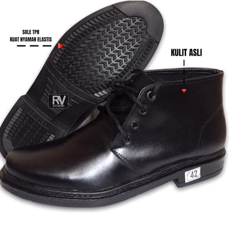 Sepatu PDH Tali Kulit Asli Sepatu TNI POLRI SECURITY Satpam Kulit Asli Sepatu Pria ‣ Cbd31au22ᴺ