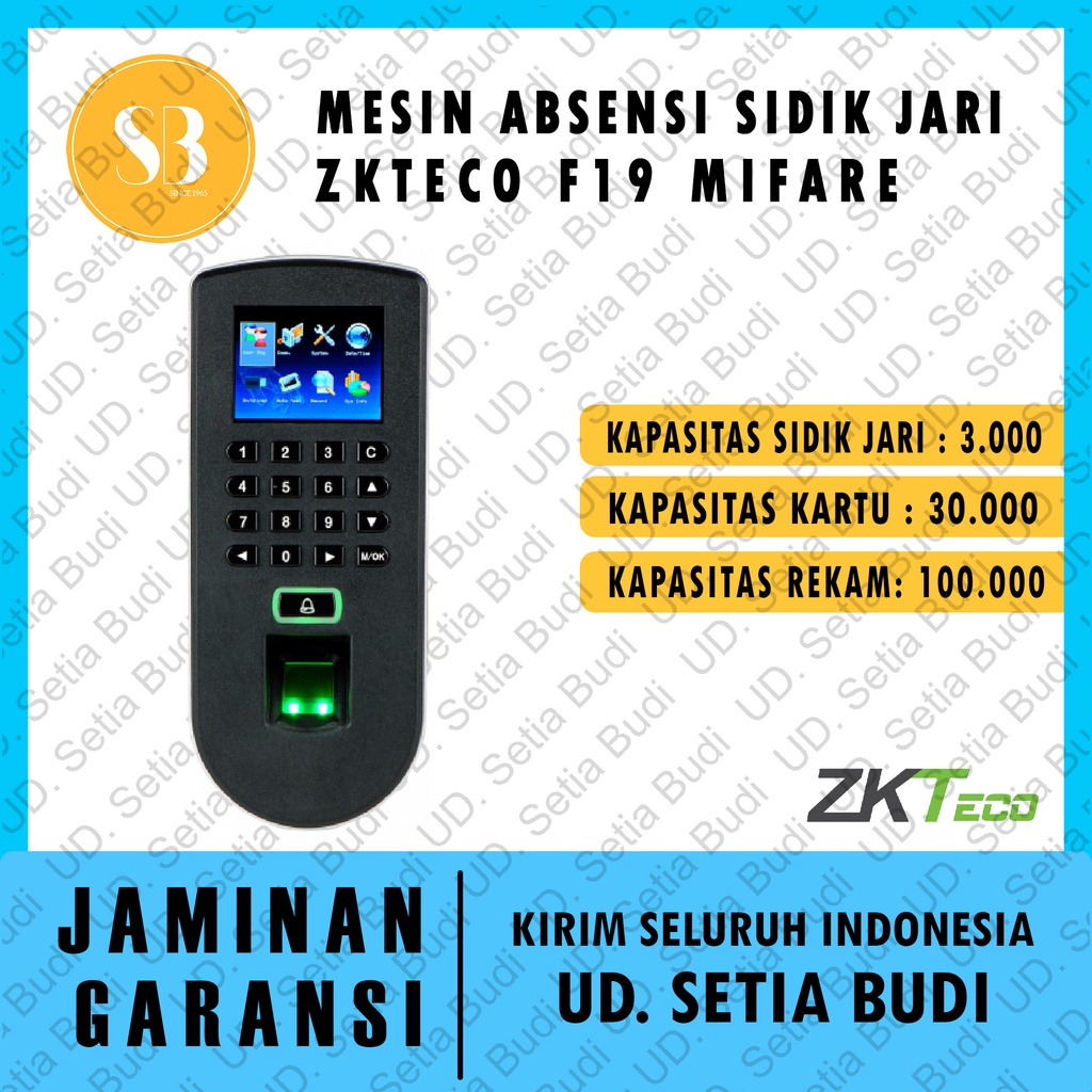 Zkteco F19 Mifare Mesin Absensi Sidik Jari F-19