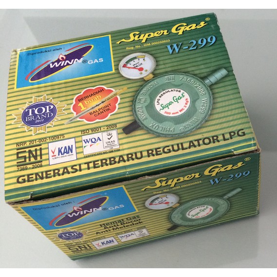 Kepala Gas LPG Regulator Winn Gas W299M + Meter ber SNI