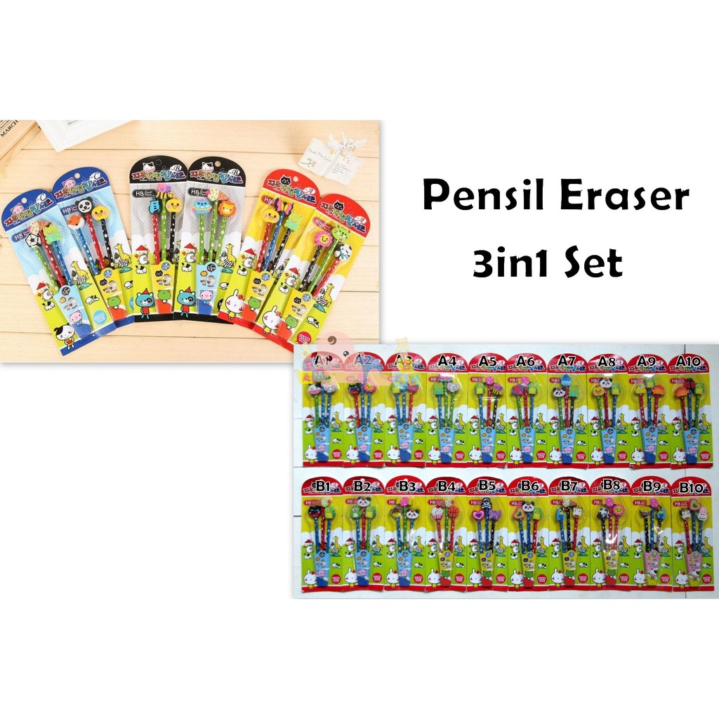 

Pensil Penghapus - Pensil Eraser 3in1 Set