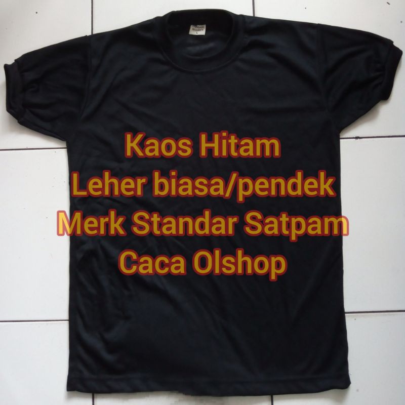 KAOS HITAM POLOS KERAH PENDEK DALAMAN PRIA OBLONG ROUNDNECK STANDAR SATPAM SECURITY