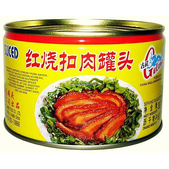 Gulong Stewed Pork Sliced / Chops Daging iga Babi / Iris Pai Kut Kaleng Chop Canned Pork Meat