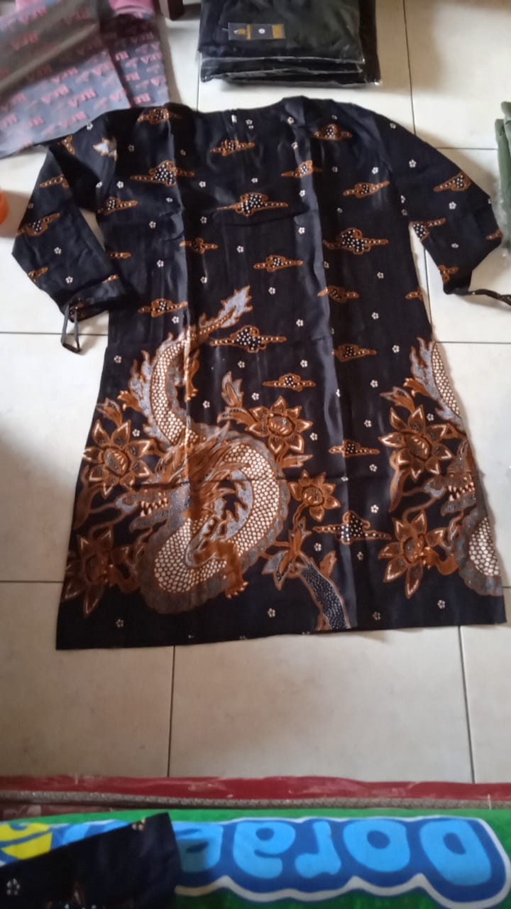 Batik Couple Keluarga Sania Ruffle Ori Ndoro Jawi Motif Nogo Gedi