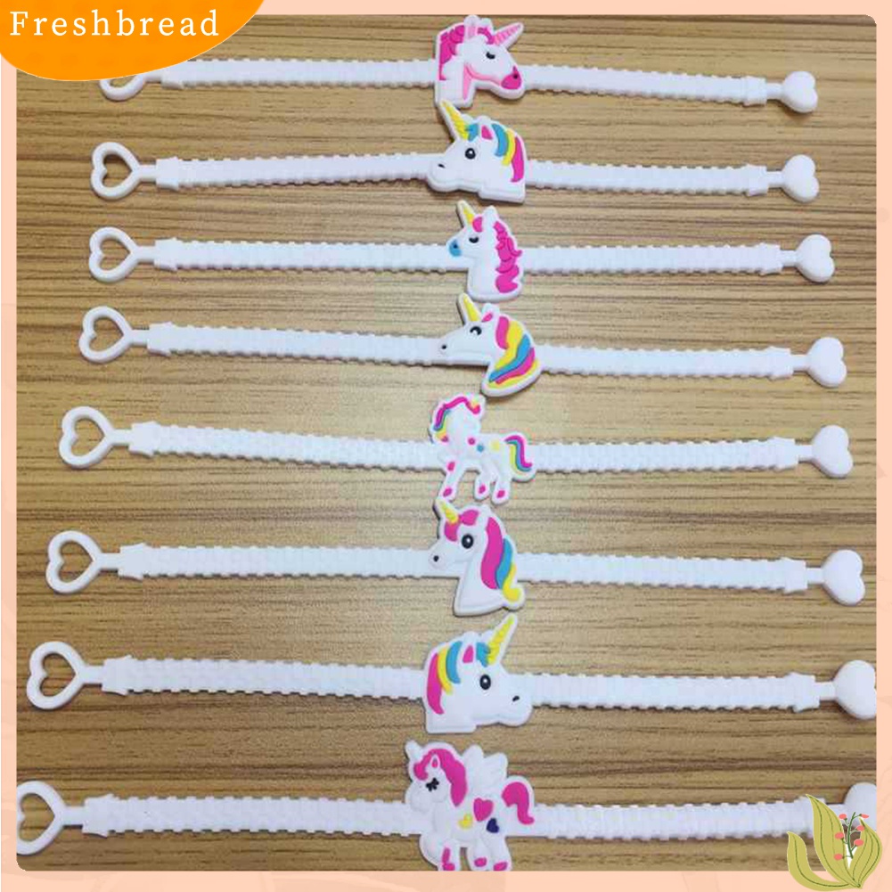 [TERLARIS]5Pcs Cartoon Unicorn PVC Bracelets Kids Gifts Cute Adjustable Wristbands