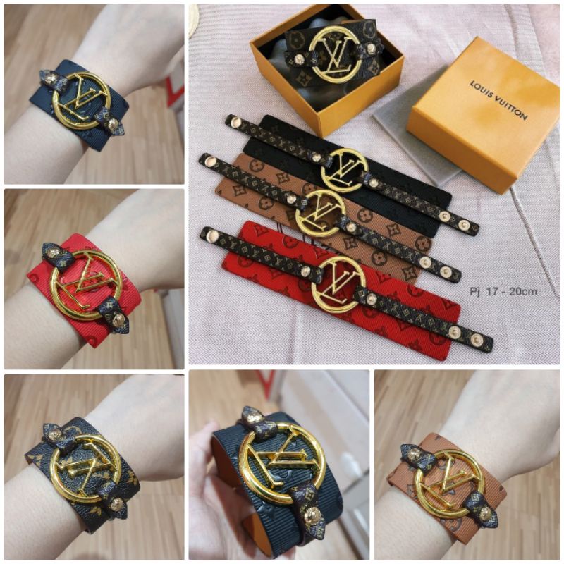 Gelang Kulit Branded Band Gelang  Kulit Premium Quality tidak berkarat Gelang fashion import 29