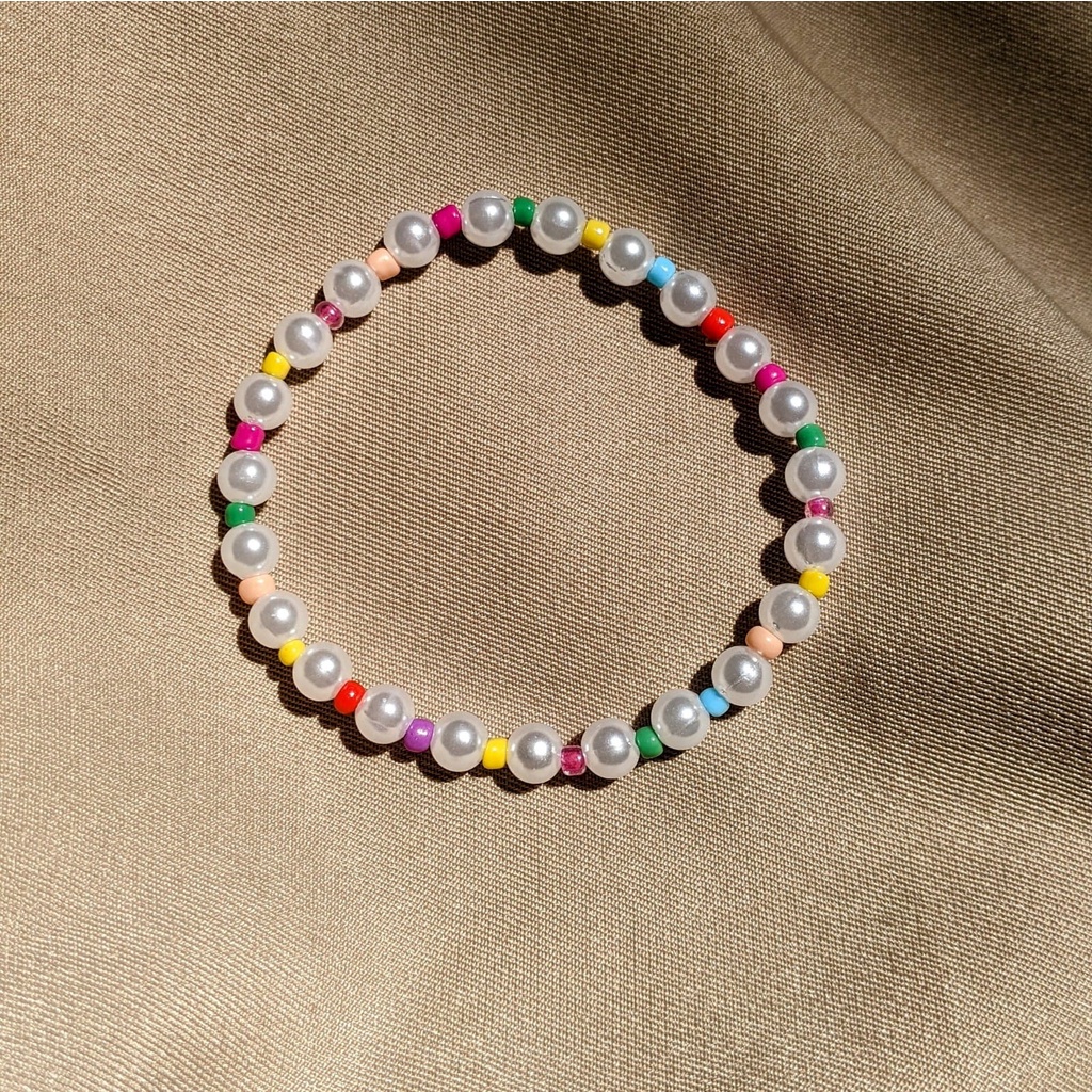 Gelang Mutiara Manik Simple Warna Warni Rohto Series Nyamannya