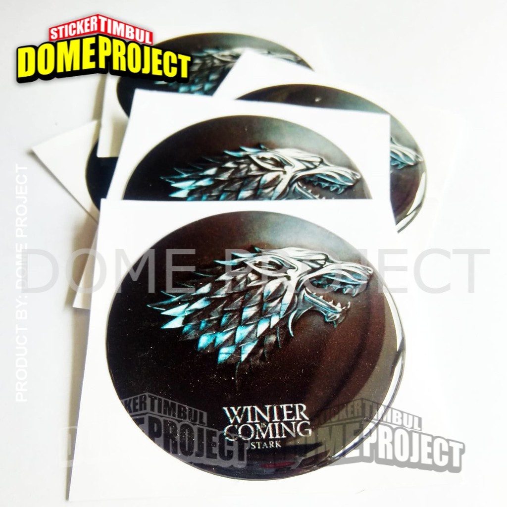 STIKER MOTOR TIMBUL EMBLEM GOT Stark Winter is Coming Emblem Mobil Stiker Timbul