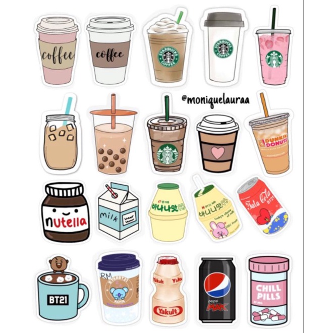 

Set sticker kawaii lucu cute makanan