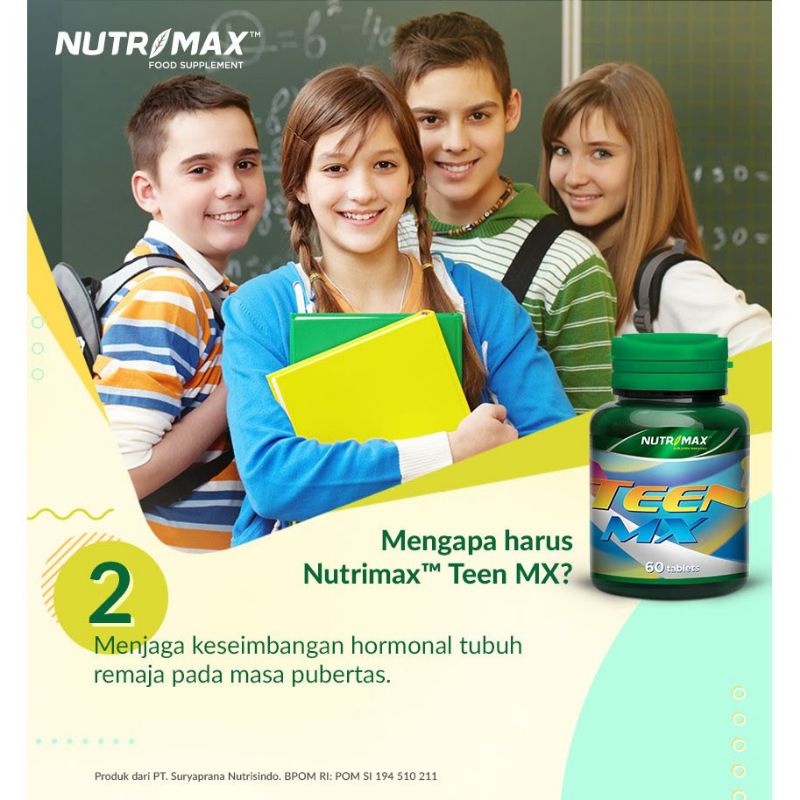 NUTRIMAX TEEN MX VITAMIN OBAT PENINGGI PENAMBAH TINGGI DAYA TAHAN