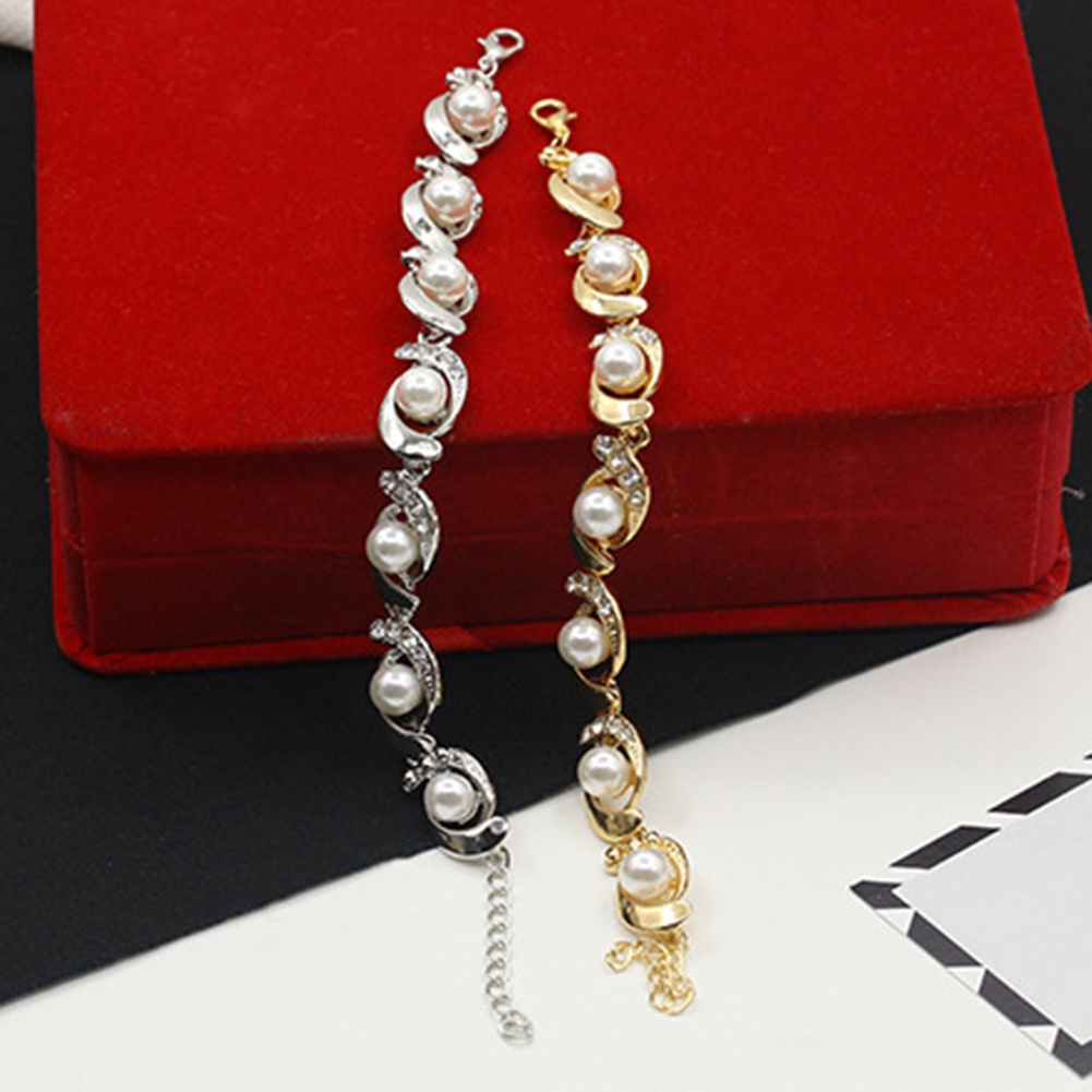 Hu Hu Hu Hu Hu Alat Bantu Pasang Kacamata♡ Gelang Mutiara Berlian Imitasi Adjustable Untuk Wanita