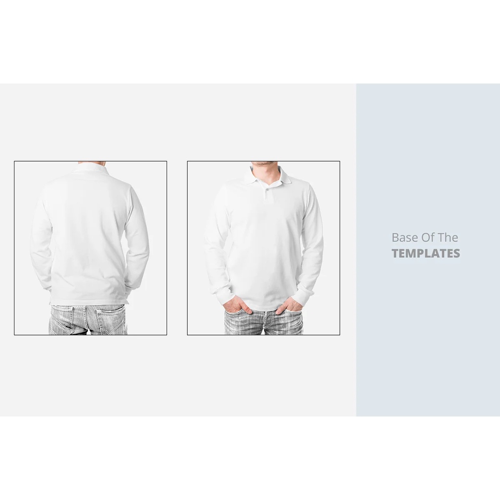 Long Sleeve Men Polo Shirt Mockup