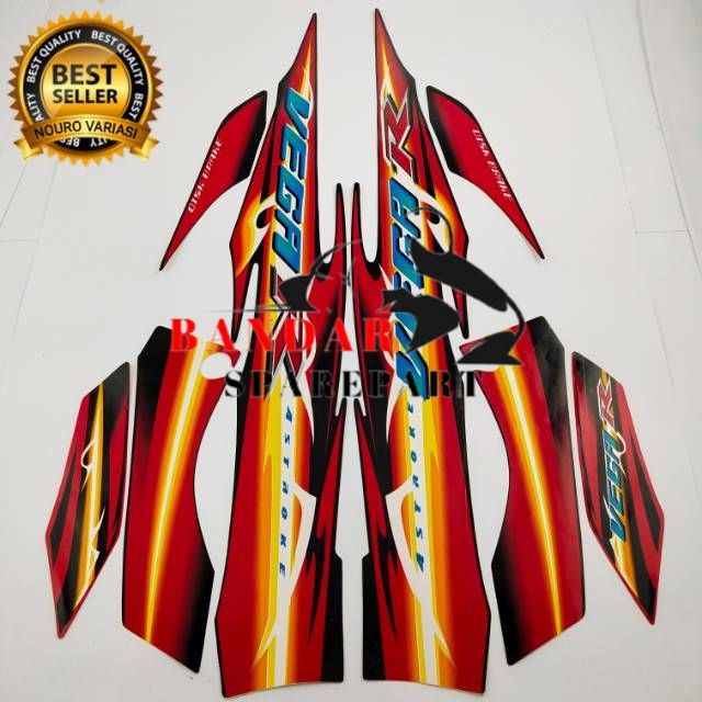 STRIPING YAMAHA VEGA R NEW 2007-2008 MERAH HITAM