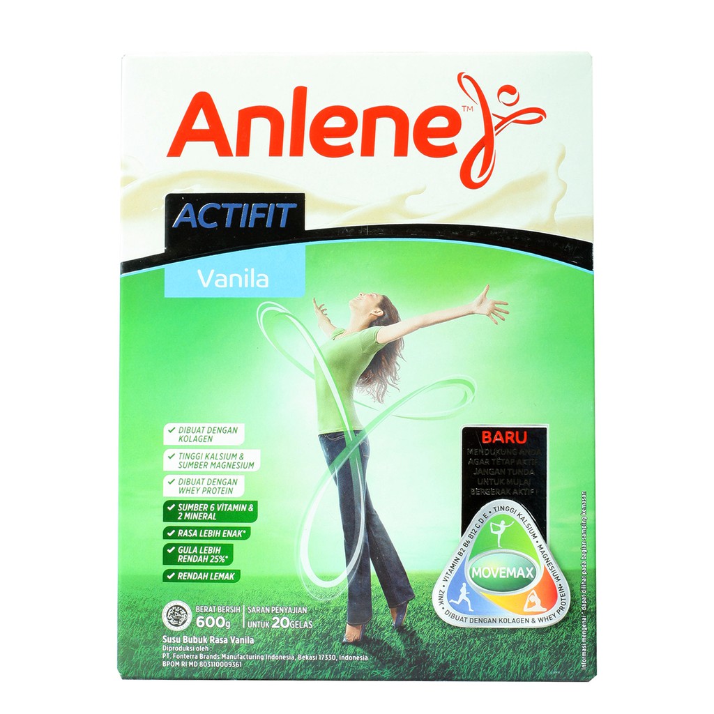 

Susu Anlene Actifit Vanila 600gr