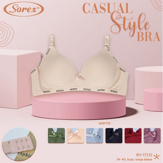 Sorex Bra Wanita - BH 17232 - Busa Cup A - B / Tanpa Kawat - Super Soft - Uk 34 - 40