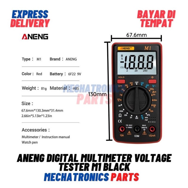 [5665] ANENG Digital Multimeter Voltage Tester M1 Black