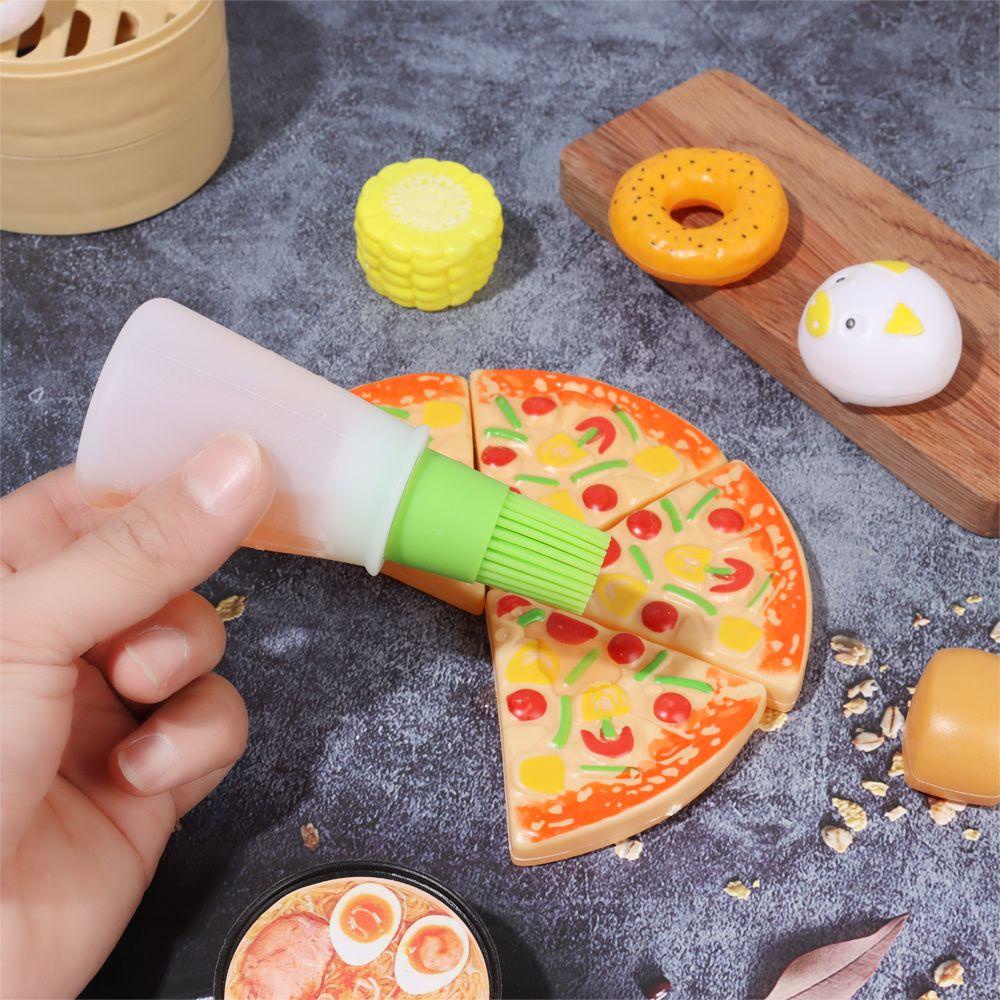 Top Barbecue Oil Brush Tahan Suhu Tinggi Dengan Skala Sikat Botol Bumbu Silikon