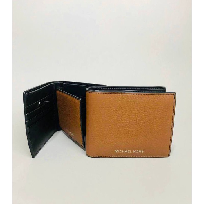 MK Cooper Bifold Wallet Passcase Leather Luggage/dompet MK ori