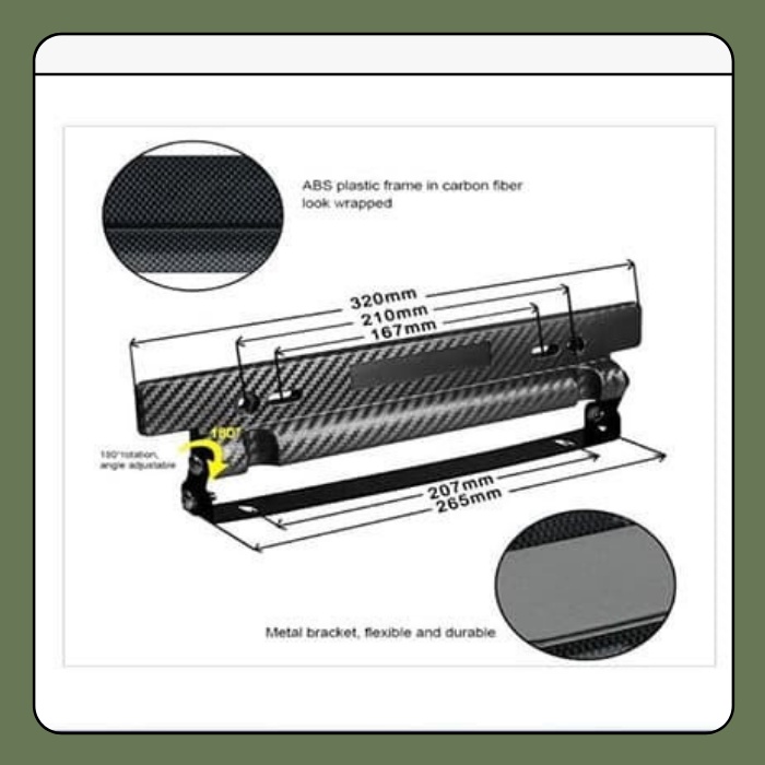 Tatakan Dudukan Plat Nomor JDM Carbon 3D Universal Plat Racing