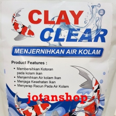 CLAY CLEAR PUTIH 250gr Calcium Montmorillonite Penjernih Air Kolam Koi clayclear