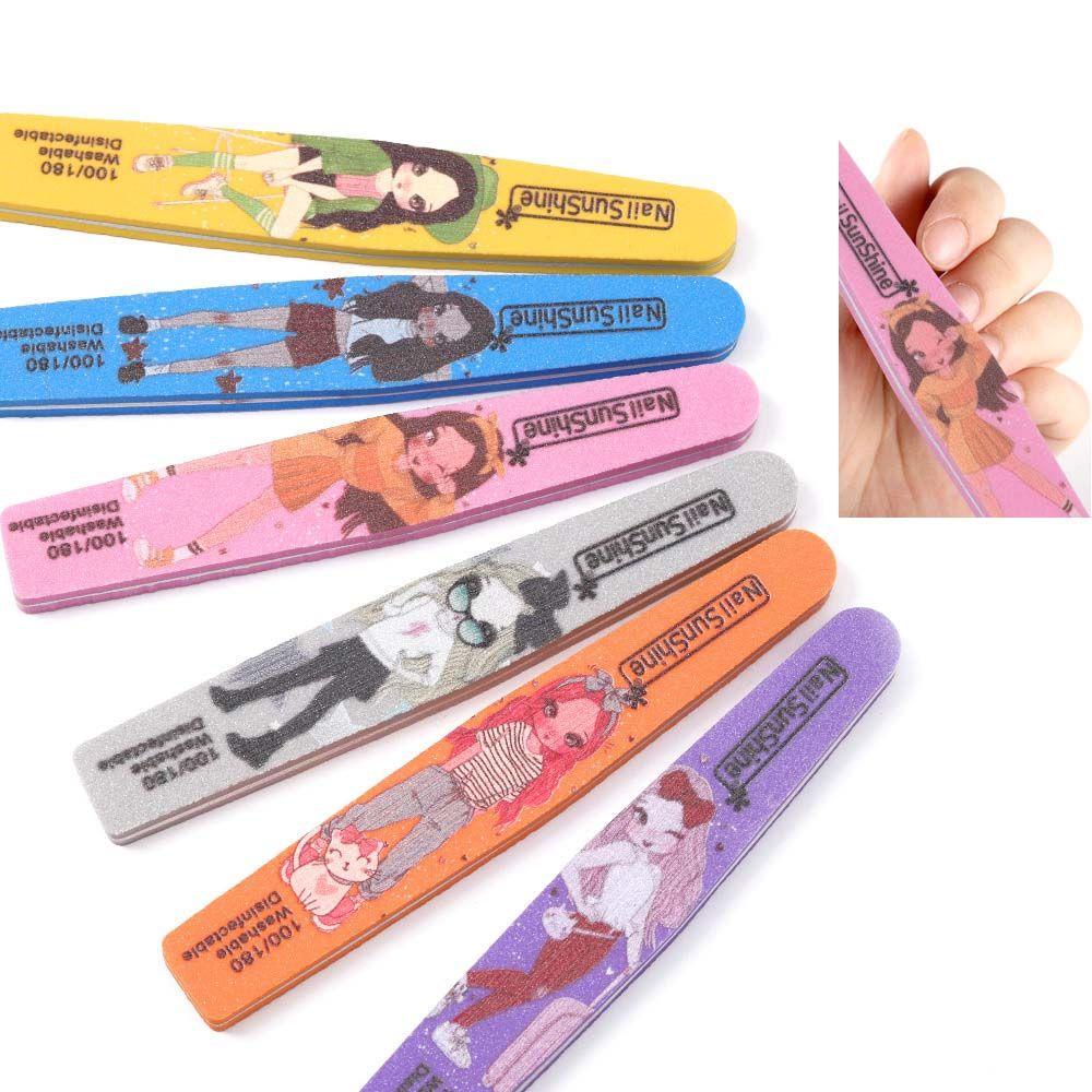 Mxbeauty Spons Penyangga Kuku Dua Sisi Dapat Dicuci Motif Kartun Kuku Amplas Nail Files Manicure Tools Nail Buffing Blocks